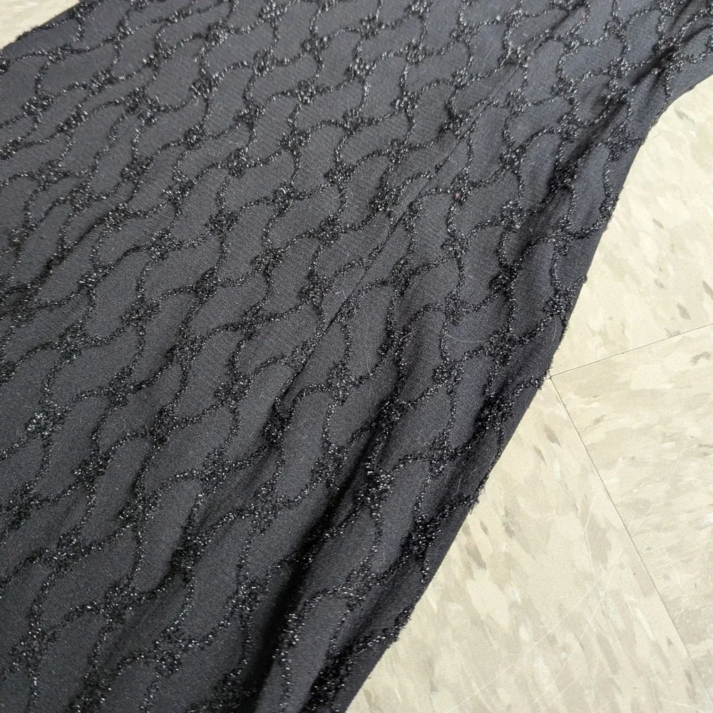 Up Front Vintage 90s Black Textured Nylon Bodycon Maxi Dress Indie Sleaze Small - Picture 3 of 10